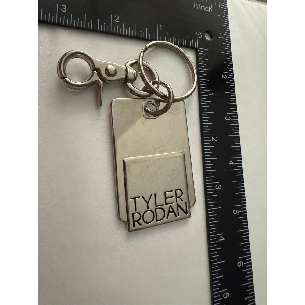 Tyler Rodan Metal Keychain Key‎ Ring Bag Charm Accessory Silver Tone